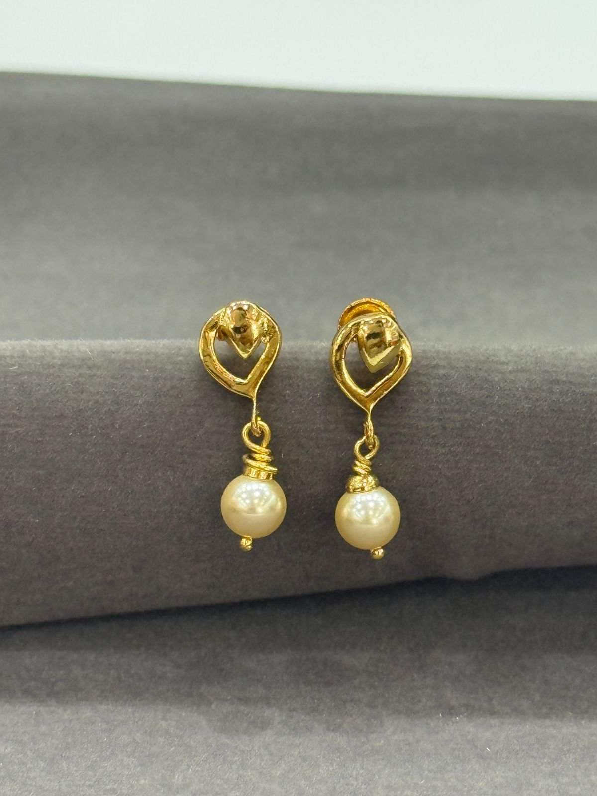 Gold Plated 92.5 Silver pearl drops Earrings